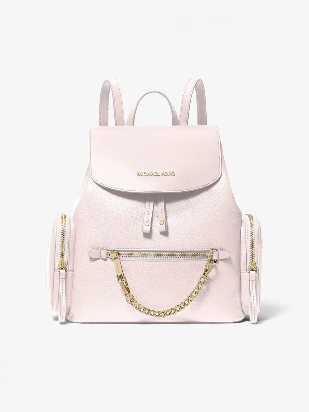 Michael Kors Blush Pink Leather Backpack with Gold Chain NWT